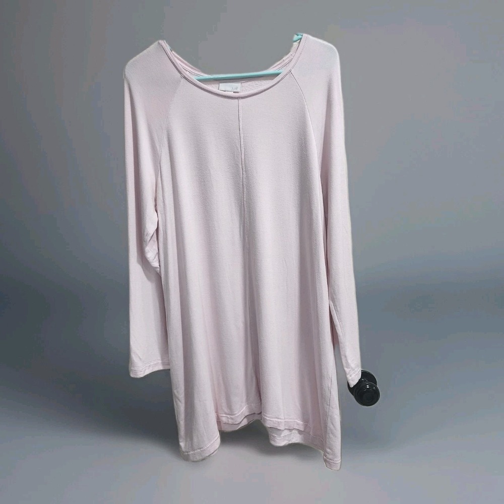 J.Jill Sleep Soft Pink Long Sleeve Nightgown Sleep Shirt Size Large Rayon Blend